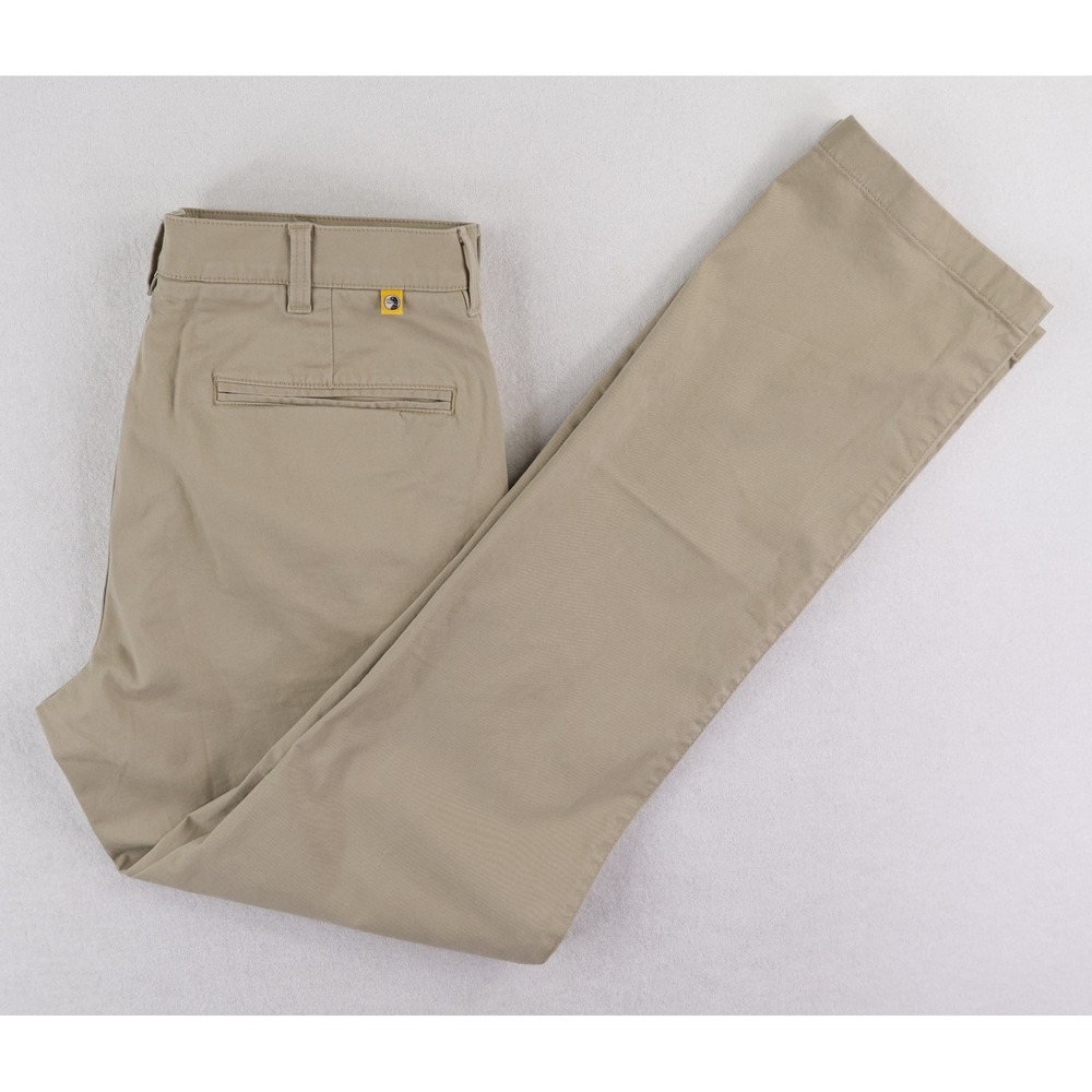 Duck Head Gold School Chino Mens 33x34 Khaki Flat Front Straight Leg Pants